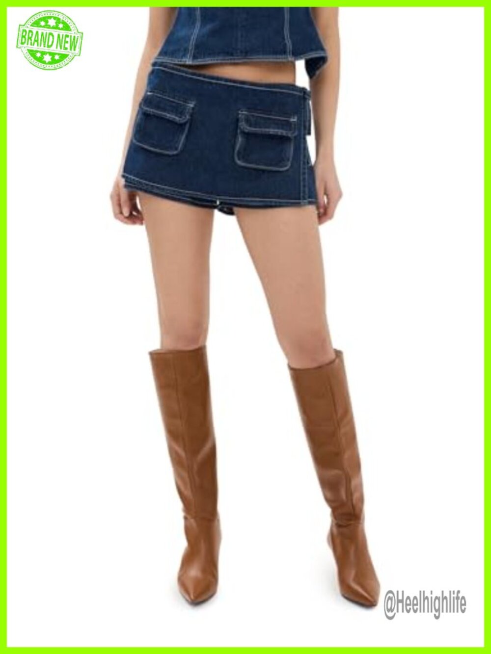Lioness Countryside Denim Skort Lightweight Mid Rise Active